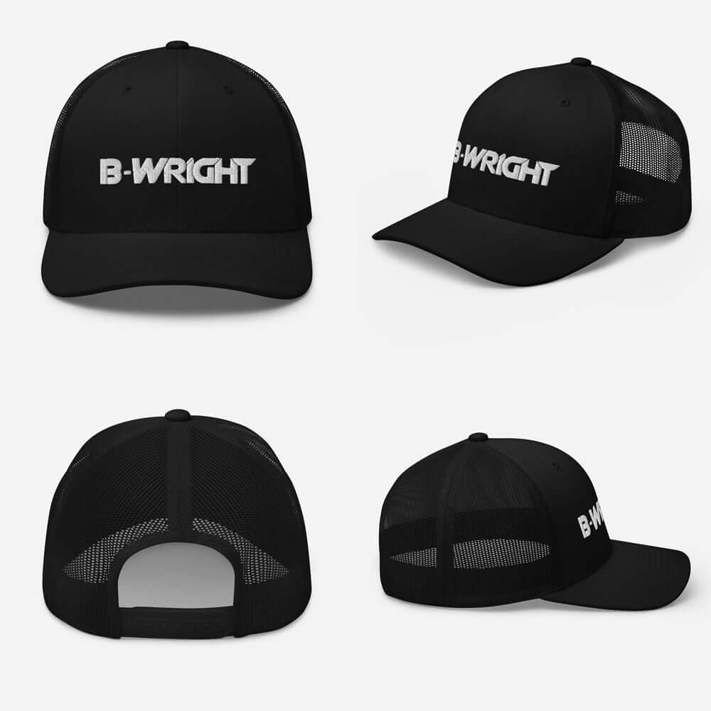 Shop B-Wright Graphic Mesh Trucker Flat Snapback Hats