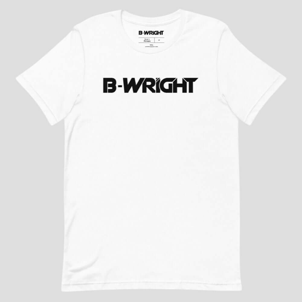 B-Wright Unisex Black Logo T Shirt White