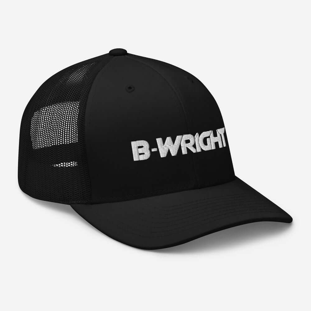 B-Wright Mesh Trucker Hat Diagonal Front Side View