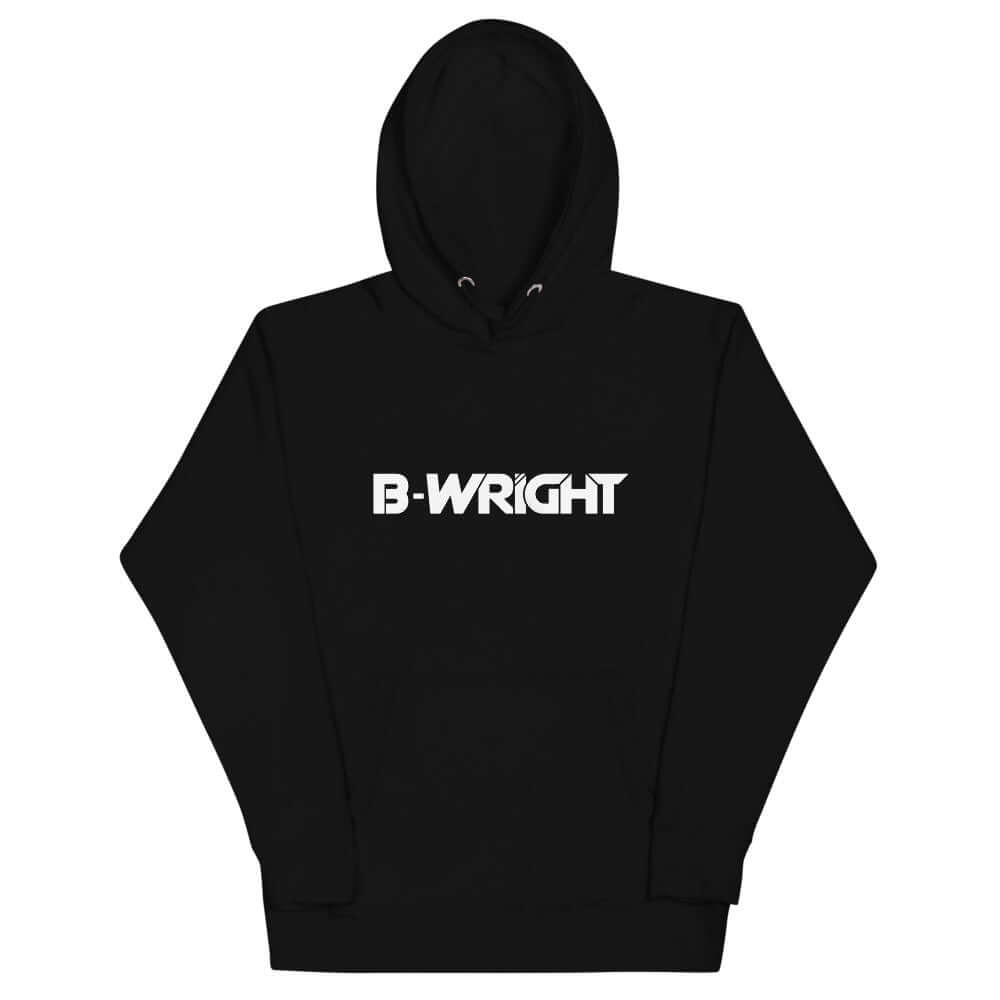 Unisex B-Wright White Logo Hoodie Black