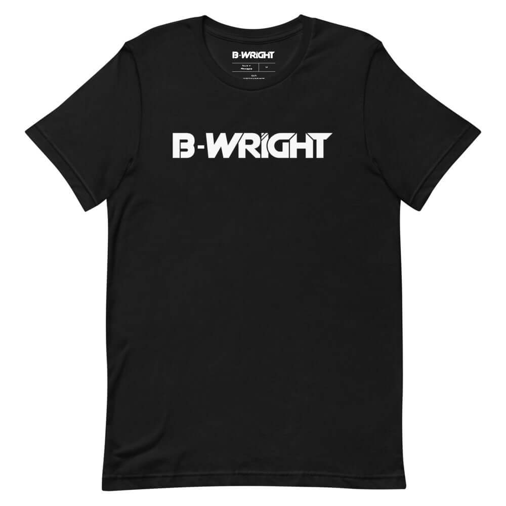 B-Wright Unisex White Logo T Shirt Black