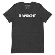B-Wright Unisex White Logo T Shirt Dark Grey Heather