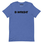 B-Wright Unisex Black Logo T Shirt Heather True Royal Blue Purple